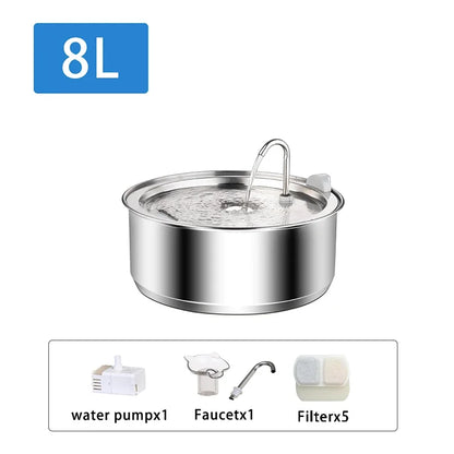 8L Stainless Steel Dog Water Fountain