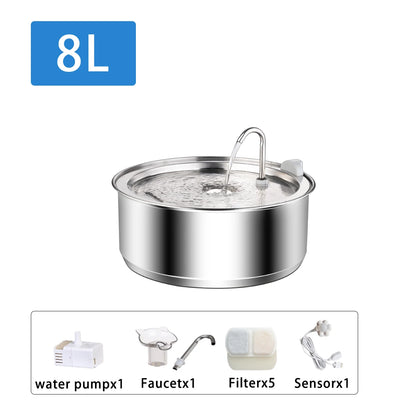 8L Stainless Steel Dog Water Fountain