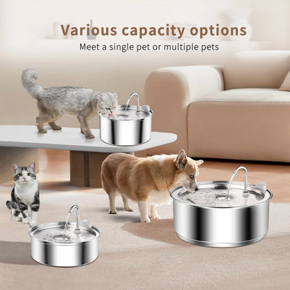 8L Stainless Steel Dog Water Fountain