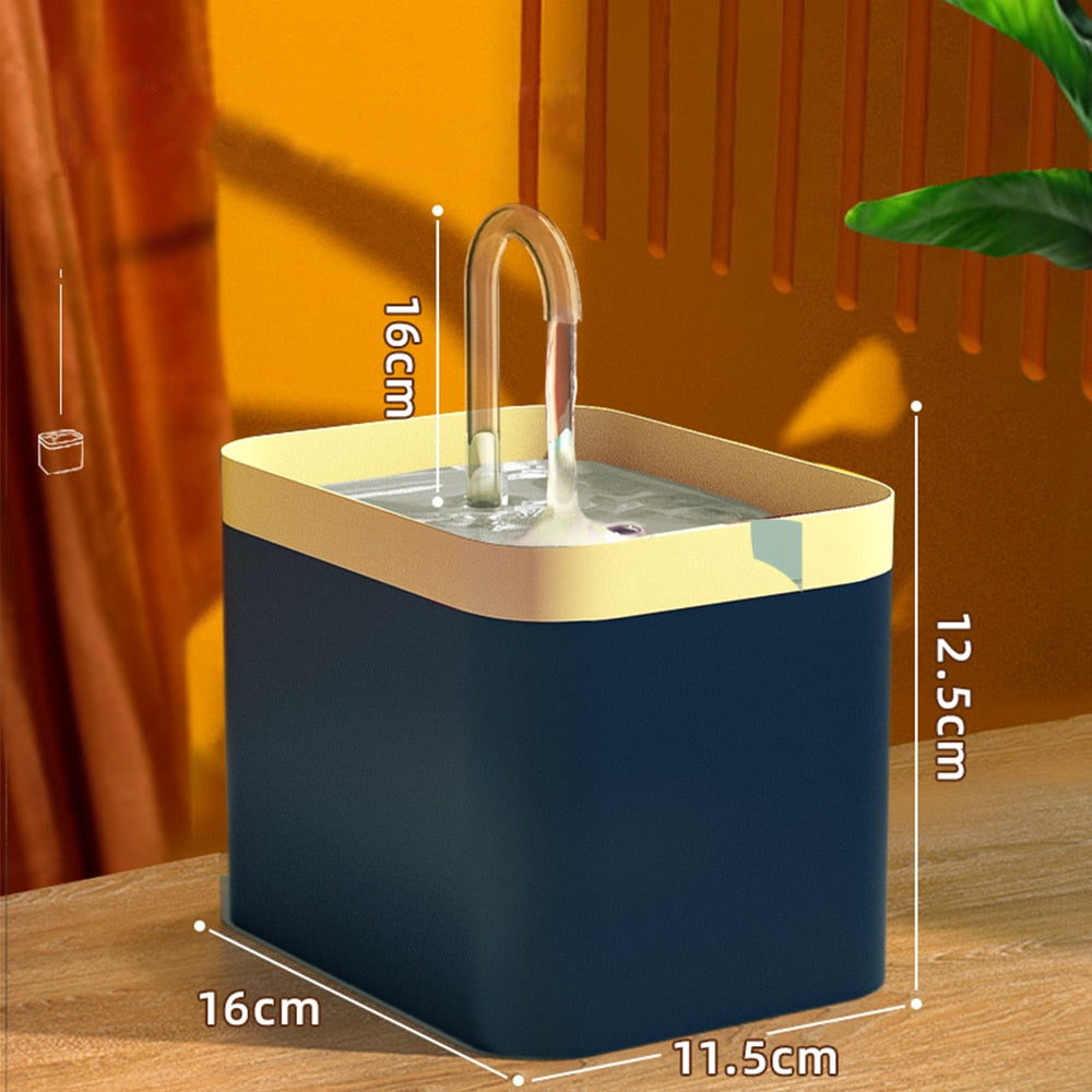 1.5L Ultra-Quiet Cat Water Fountain Filter Smart Automatic USB