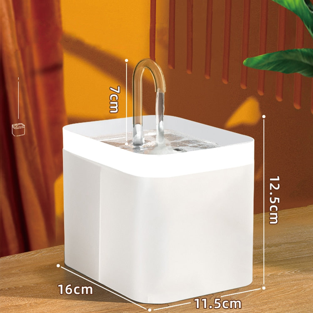 1.5L Ultra-Quiet Cat Water Fountain Filter Smart Automatic USB